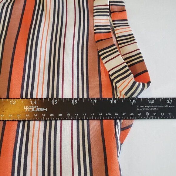 Marie Oliver Dress‎ Womens Small Lachlan Silk Mini Tiered Orange Pink Stripes - Picture 5 of 16
